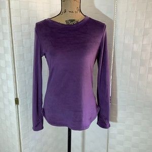 Climate rite purple velvet athletic top size small